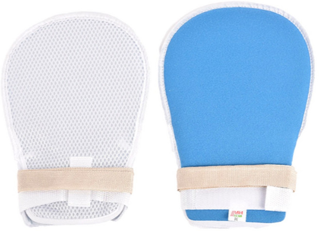 치매장갑 2pcs 긁음방지 아토피장갑 손목억제대 손싸개 억지 손목 고정, 1세트