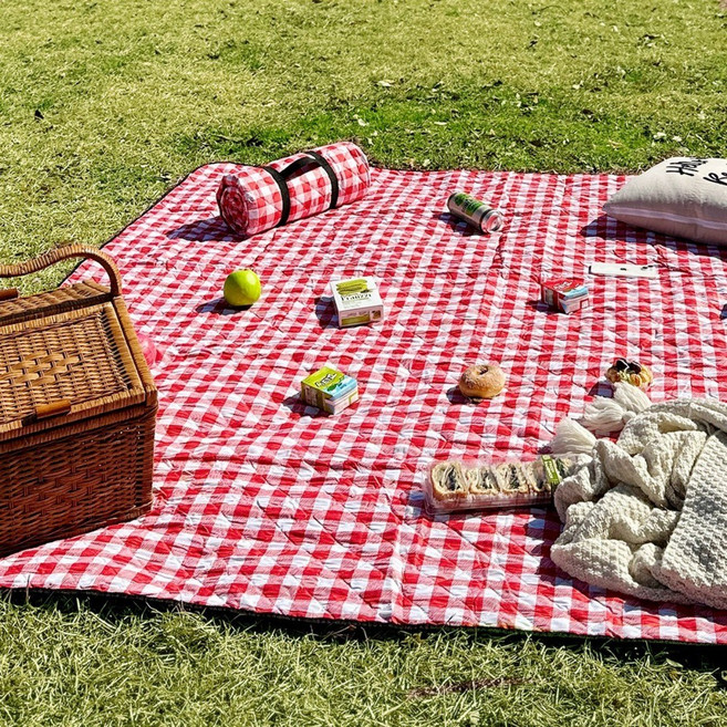 솜솜라이크 피크닉 매트 두꺼운 방수 돗자리, 기본 레드