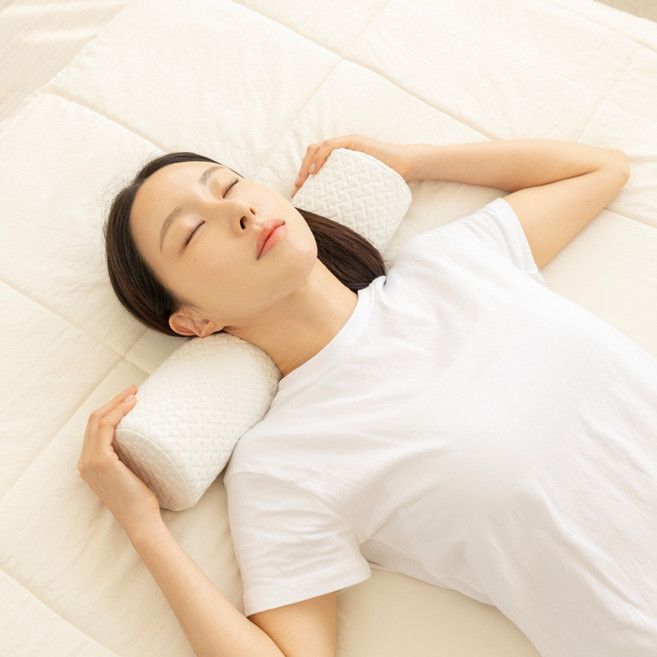 친절한닥터 메모리폼 원형 목베개, 1개, 화이트
