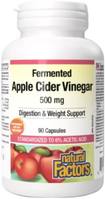 네추럴 팩터스 발효 애플사이다비니거 사과 초모 식초 500 mg 90 캡슐 3병 Fermented Apple Cider Vinegar with the mother 캐나다 정품 직구, 90정 - 쿠팡