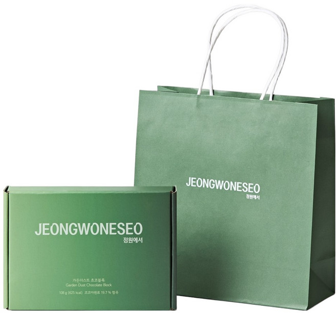 정원에서 가든더스트 초코블록 수제 생초콜릿 파베초콜릿 발렌타인데이 화이트데이 답례품 쇼핑백 발송, 1개, 108g