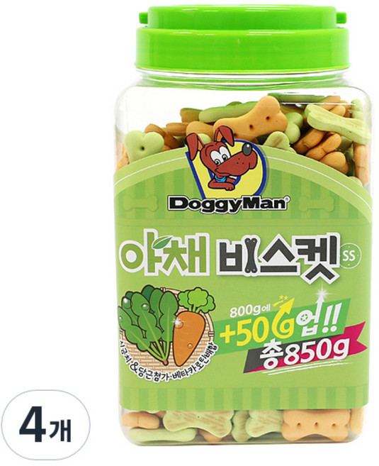 도기맨 강아지 비스켓 SS, 야채맛, 850g, 4개