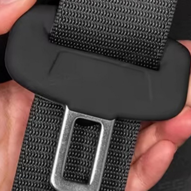 한우리 차량 안전벨트 버클 보호 실리콘 커버, 2개, 블랙
