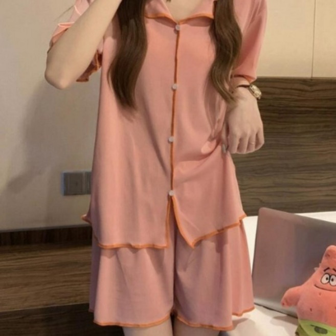 [핏온유] 아이스 실크 반팔 여성 파자마 찰랑찰랑 소재 시원한 여름 잠옷