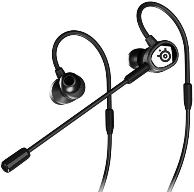 SteelSeries 賽睿 Tusq 入耳式耳機 輕量人體工學 耳機麥克風, 主商品+時尚耳機架