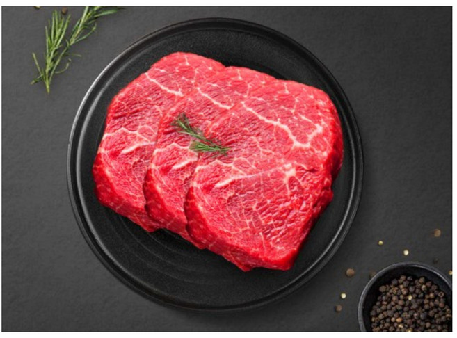 호주유기농인증 grass fed 소고기 안심 스테이크 1팩 (100g 150g 200g 250 g 500g), 500g