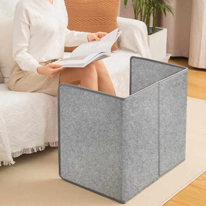 RichMagic 파티션히터 발난로 접이식 히팅패드 사무실 온열기, 그레이