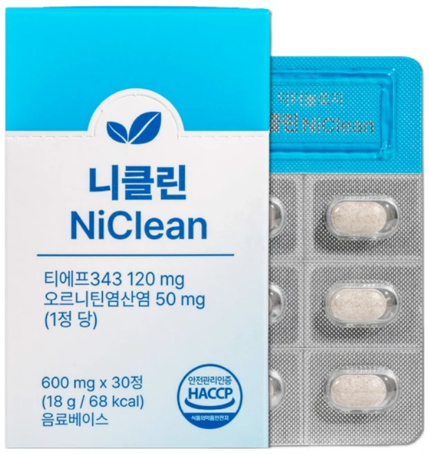 닥터놀로지 니클린 TF-343 오르니틴 남성활력 도라지 아르기닌, 1박스, 30정 - 쿠팡