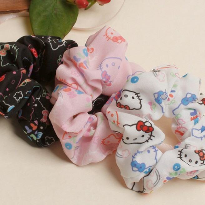 [단독구성] 3개1세트/초콜리트쥬얼리 냥냥슈슈 고양이 미니 스크런치 데일리 헤어슈슈 곱창 밴드 머리끈