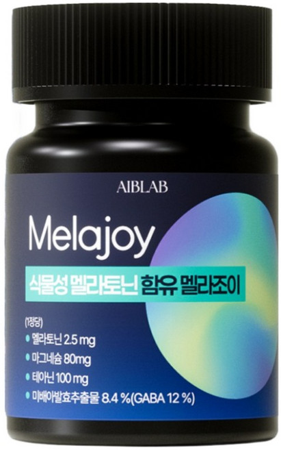 에이브랩 식물성 멜라토닌 2.5mg 함유 멜라조이 식약처 인증 HACCP 테아닌 가바 마그네슘 함유 800mg, 1개, 30정
