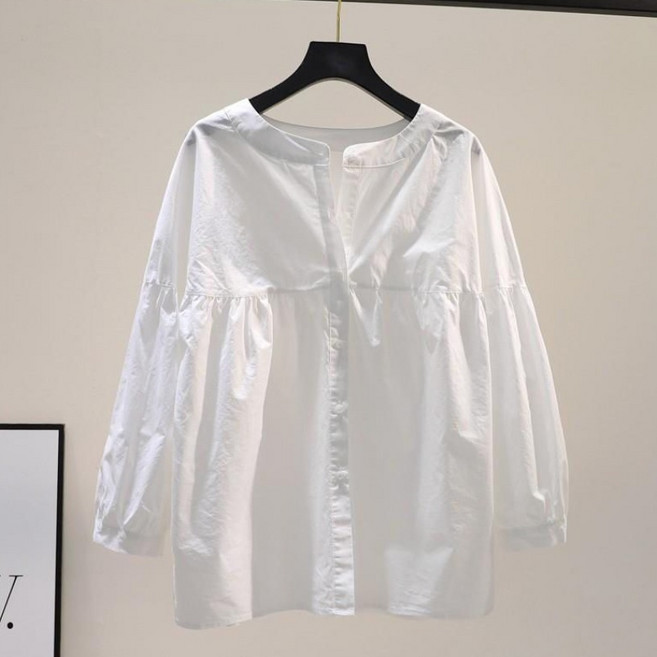 루스리더 여성 데일리 라운드넥 블라우스 M83