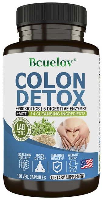 대장 디톡스 - 장 및 대장 지원 | 프로바이오틱스 + 소화 효소 | 비GMO, 1병, 60정, 1개 - 쿠팡