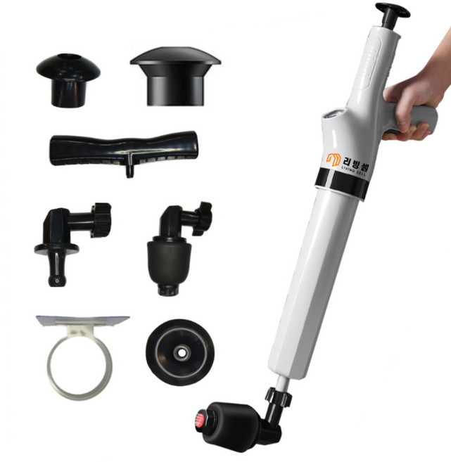 미스터 뚜러뻥 강력 3초 압력 에어 뚫어뻥 압축기 꽝청소기 하수구막힘 변기막힘 1세트, 1개, 화이트