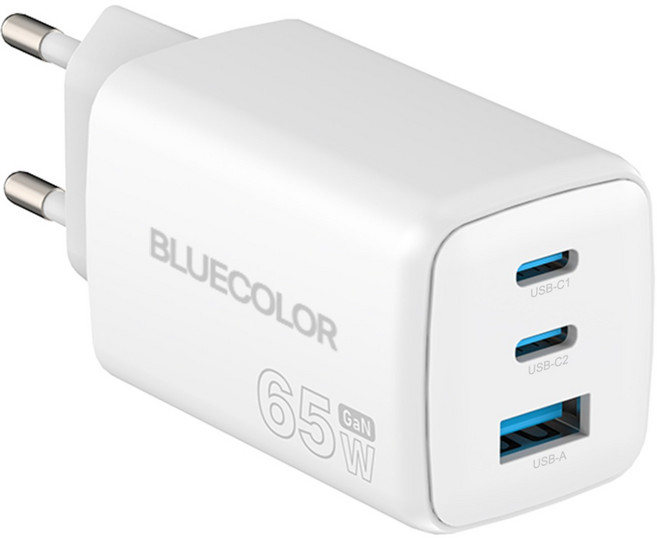 65W GaN PD PPS 멀티 고속충전기 USB-C 2포트 USB-A 1포트, 1개, 화이트