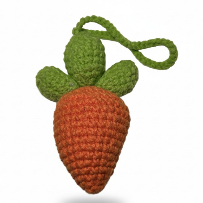 몽글공방 뜨개인형 손뜨개 키링 완성품 과일 야채, 1개, 당근