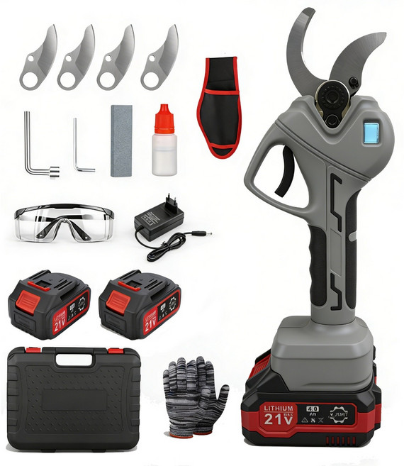 JSMiT 독일기술21V 무선 전동 충전 전기 전지가위 60mm 풀세트 1200W 브러시리스 모터, 1세트