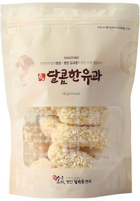 기타 [김규흔 한과] 달콤한 조청 유과 120g x 5봉, 5개