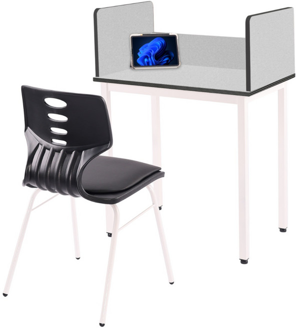 스튜디오칼츠 학원용 사무용 902 스터디카페 데스크, 블랙, 라이트 그레이