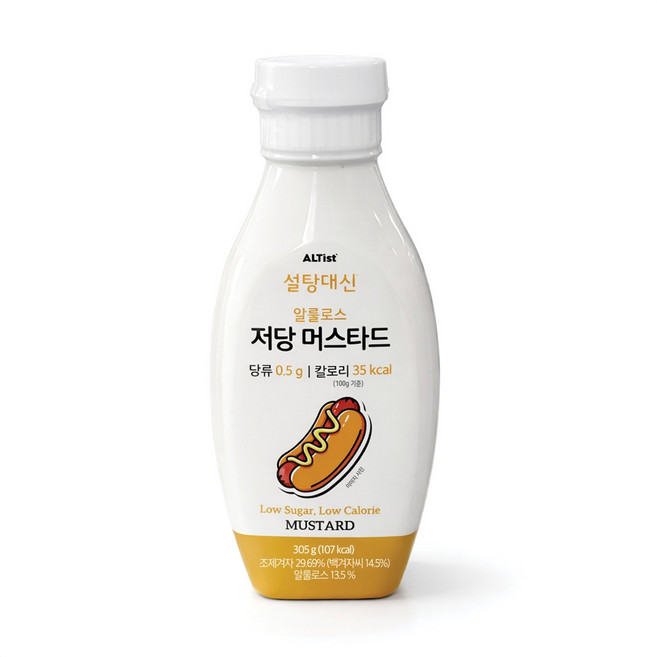 설탕대신 저당 저칼로리 허니 머스타드 소스, 1개, 305g