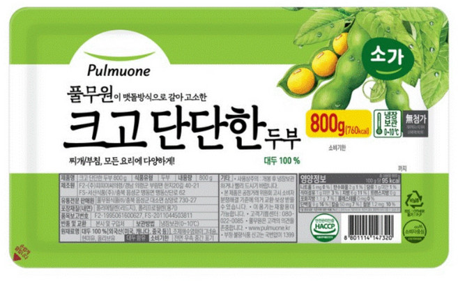 풀무원 크고단단한두부, 800g, 4개