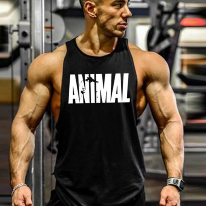 피지크히어로 ANIMAL 오픈백라인 민소매 헬스 나시티