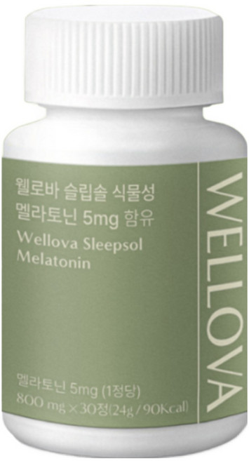 미국산 프리미엄 웰로바 슬립솔 식물성 멜라토닌 5mg 식약청 HACCP 인증, 2개, 30정