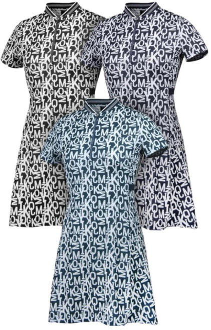 김영주 여성 골프웨어 올프린트 PK 반팔 원피스 라운딩 필드룩