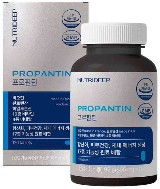 뉴트리딥 프로판틴 비오틴 5000% [2개월분] 스칼믹스 원료, 1개, 120정 - 쿠팡