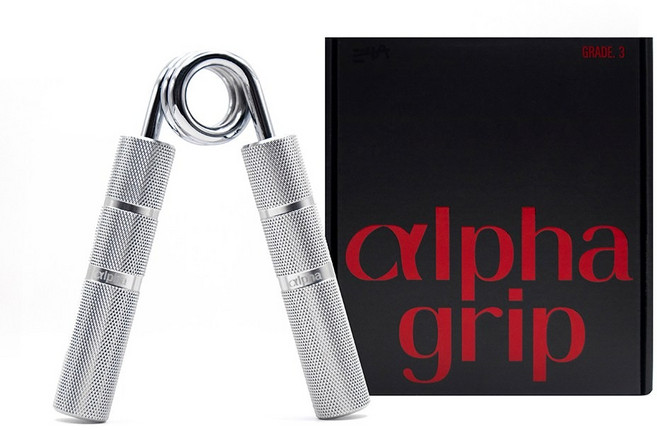 알파그립 악력기 전완근 운동 훈련 그립트레이닝 2단계 45kg, 실버, 1개