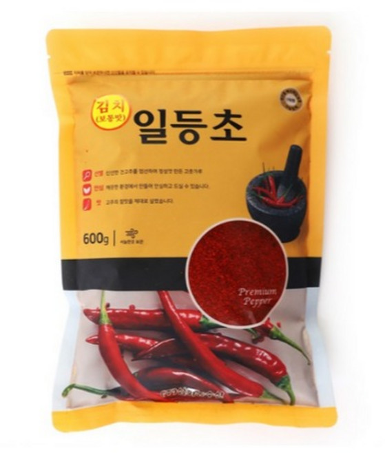 오에스농산 중국산 김치 김장용 일등초 고춧가루 보통맛 600g, 1개