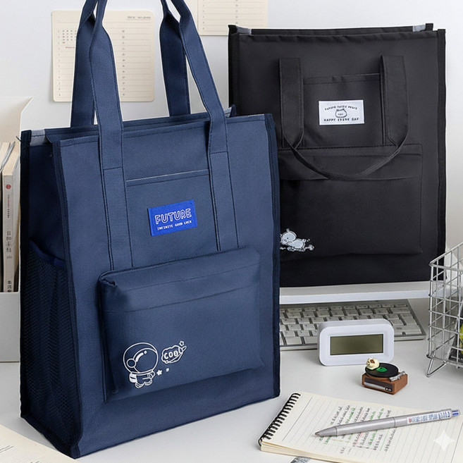 란몰 대용량 학원 보조가방 실내화가방 다용도 캔버스 토트백