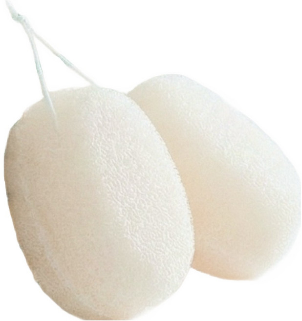 베이비스탠다드 곤약 아기 목욕 스펀지 저자극 샤워볼, 화이트, 3개