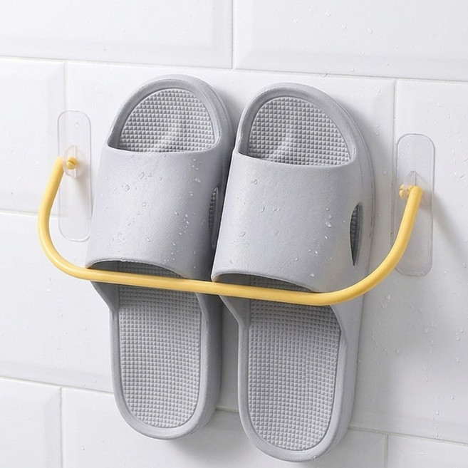 무타공 슬리퍼걸이 욕실 실내화거치대 벽걸이, 1개, 옐로우yellow