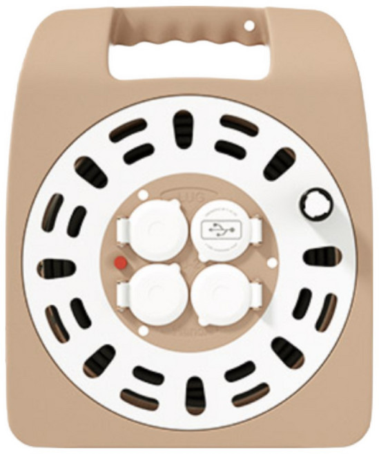 러그박스 캠핑용 전기릴선 USB 2 포트 20M 1.5SQ 크림브라운, 1개