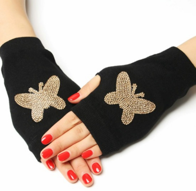 여성 반장갑 사계절 핑거리스 장갑 스마트폰 터치 운전용 자외선 차단 니트 패션 장갑