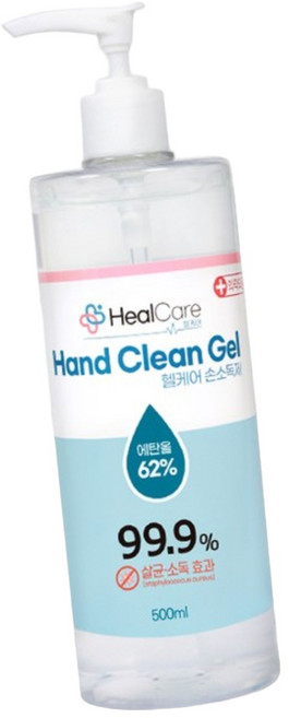 소확행몰 99.9% 살균 손소독제 헬케어 핸드 클린겔, 1개, 500ml