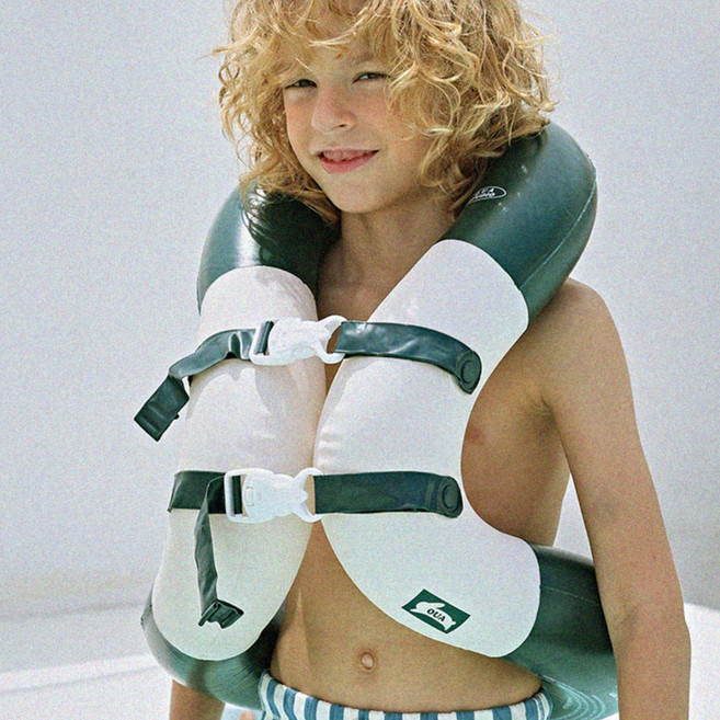 오우아스튜디오 넥튜브 착용형 조끼 아동 성인, 옥스포드 그린, 1개