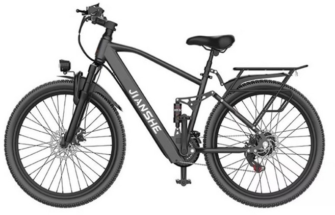 플럭스 오래가는전기자전거 MTB 출퇴근 고성능 자토바이 성인용 리튬배터리 배달 가성비, 리얼블랙_26인치, 하이텐강