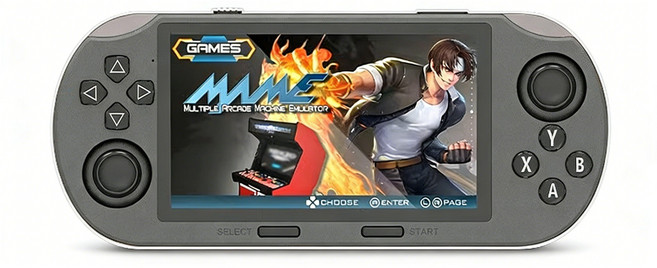 JirisanLab 게임기 SF3000 휴대용 4.5인치 IPS HD 화면 20 000+ 레트로 게임 내장 3000mAh 배터리 모바일 파워뱅크 기능 핸드헬드 게임기, 블랙