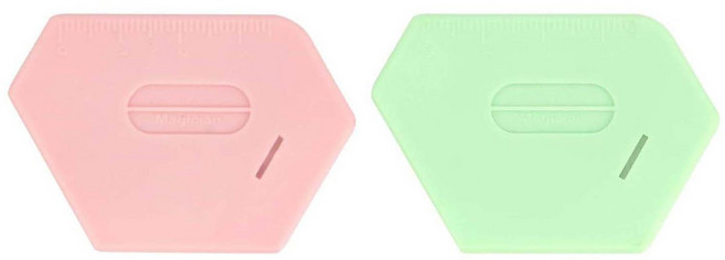 [루이/플라스틱 자석조기] 신형 다각형 초강력 미싱 자석가이드 / 다용도 원단 시접 정리용, 2개, 핑크색+그린