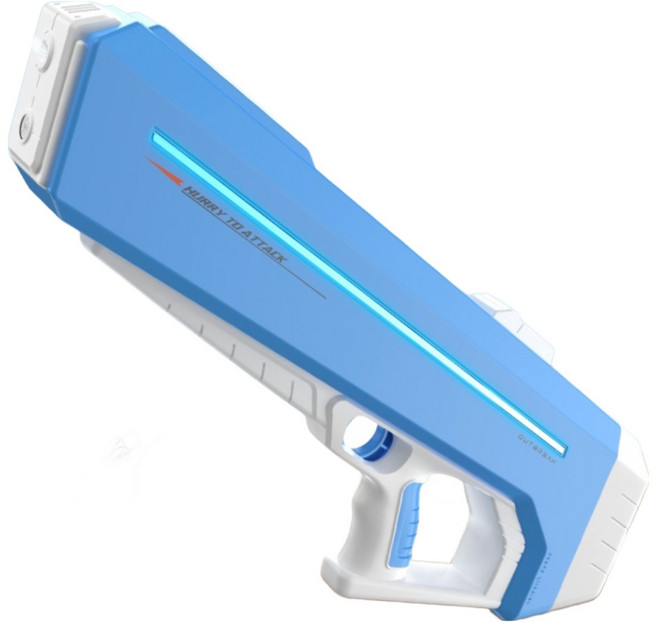 신형 전동 자동펌프 대용량 물통 워터건 자동분수 12M 사거리 워터파크 어린이 성인 전동물총 Electric Water Gun 워터밤, 파란색 조명/자흡, 1개