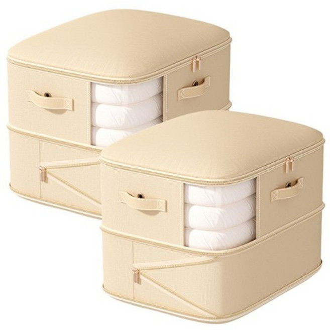 로열스테디 숨쉬는 초대형 이불 압축 파우치, 2개, 크림화이트