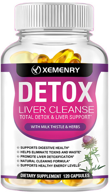 간 정화 해독 대장 및 회복 포뮬러 - 간 건강 지원 밀크시슬 민들레, 2개, 60정