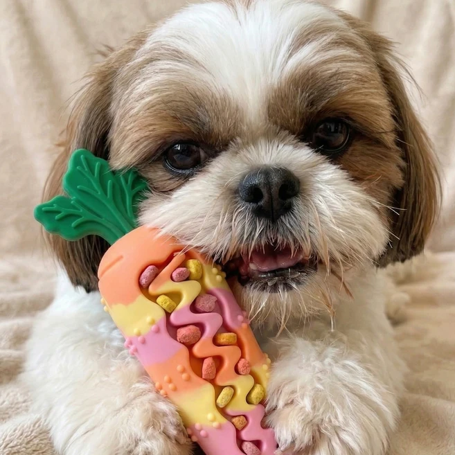 멍포우즈 강아지 노즈워크 장난감 반려견 실리콘 이갈이용품, 1개, 핑크 - 쿠팡