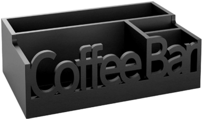 마벨인홈 커피바 캡슐 보관함 오거나이저 탕비실 간식 정리 트레이, 1개, 블랙