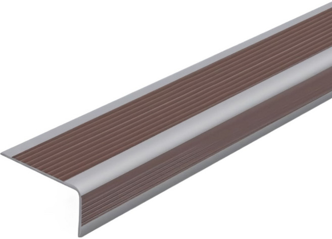 스내피 PVC 계단 모서리 미끄럼방지 패드, 브라운, 4개