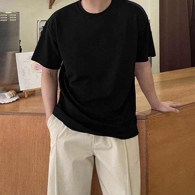 M~8XL 바이모노 꼭꼭숨티 티셔츠 구김zero 남자 무지티 베이직 반팔티 빅사이즈 오버핏 블랙 화이트 스카이블루 네이비 차콜 M L XL 2XL 3XL 4XL 5XL 6XL 7X