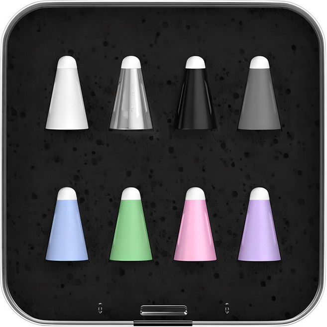 지니비 사각사각 애플펜슬 호환 패브릭 팁커버 1box 8개입, 혼합색상, 1세트