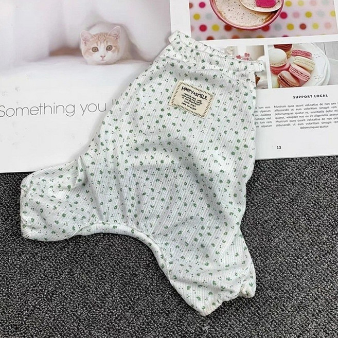 코코스튜디오 강아지옷 데일리 안개꽃 나시 올인원, 코코 안개꽃 나시 올인원/그린, 1개