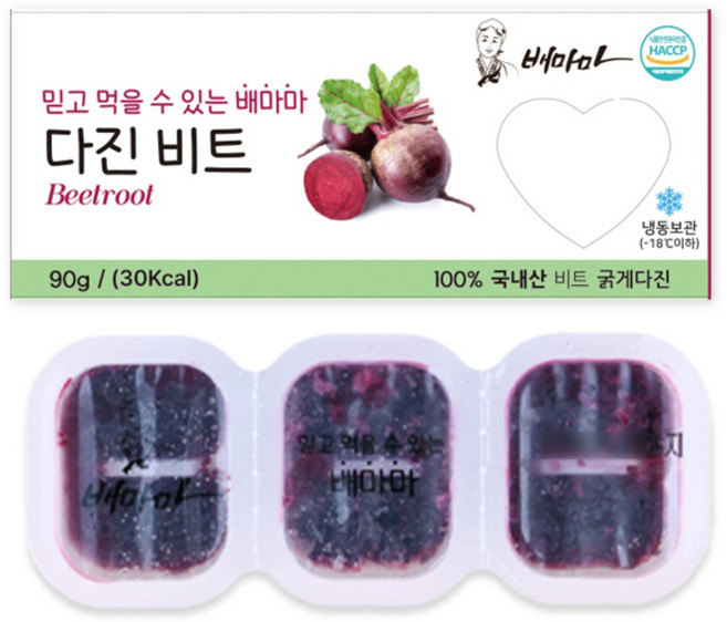 배마마 야채큐브 굵게다진 19종 채소 죽 토핑 재료, 1개, 90g